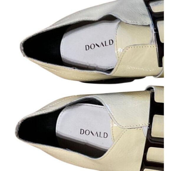 Donald J Pliner Eames Lug Slip On Loafer Ivory Patent Leather Women Size US 9 - Picture 8 of 8